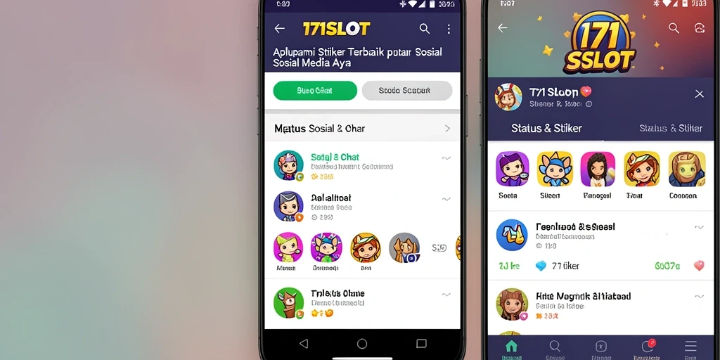 Antarmuka aplikasi 171SLOT dengan beragam stiker menarik.