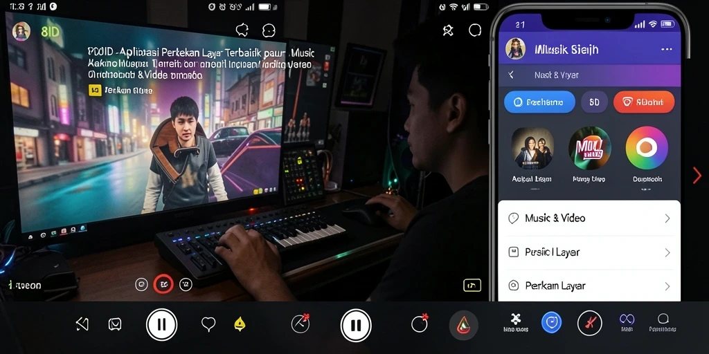 Antarmuka aplikasi 8ID dengan fitur perekam layar yang lengkap.