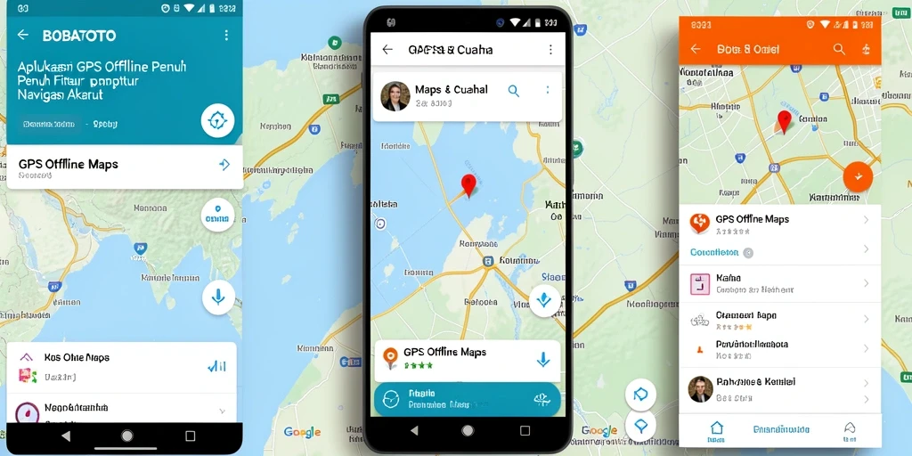 Antarmuka utama BOBATOTO dengan fungsi navigasi GPS Offline.