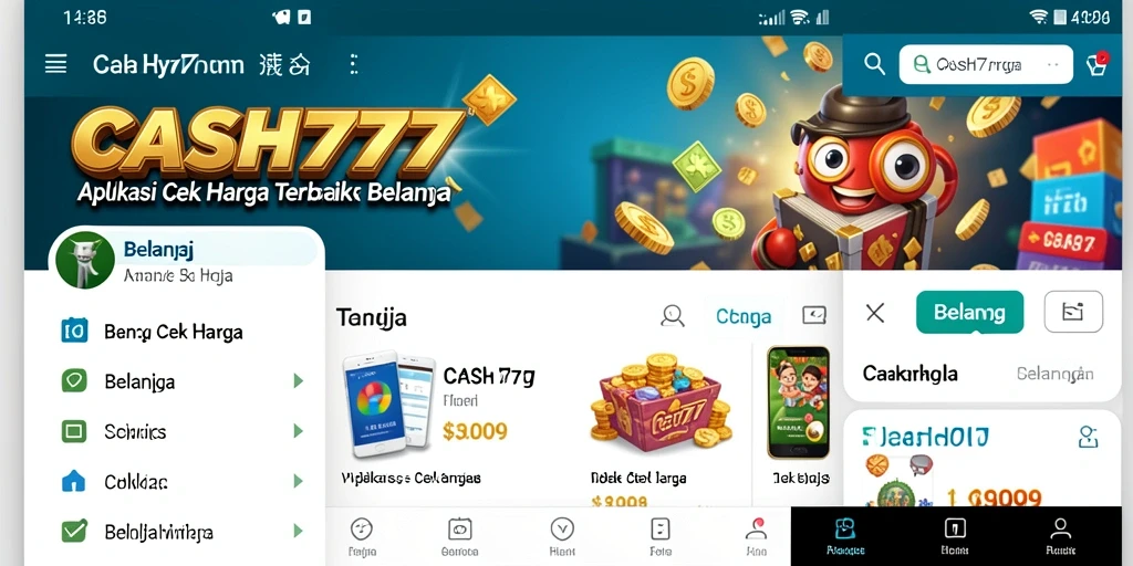 Tampilan antarmuka aplikasi CASH777 untuk Cek Harga yang mudah digunakan.