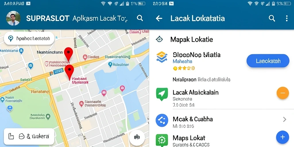 Tampilan antarmuka aplikasi Lacak Lokasi SUPRASLOT yang menarik dan informatif.