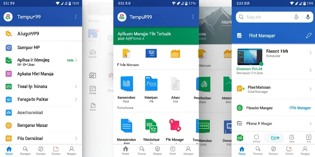 Screenshot utama TEMPUR99 menampilkan antarmuka aplikasi File Manager yang intuitif.